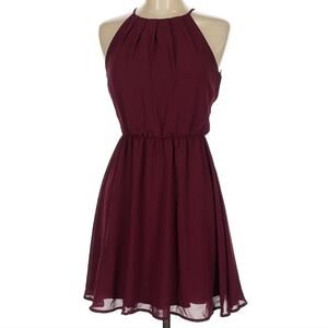 Lush Blouson Chiffon Skater Dress Size L